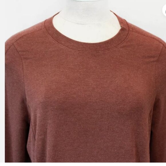 Athleta Plus Mahogany Brown Balance Coaster Luxe Sweatshirt Dress 1X Double list - Picture 4 of 7